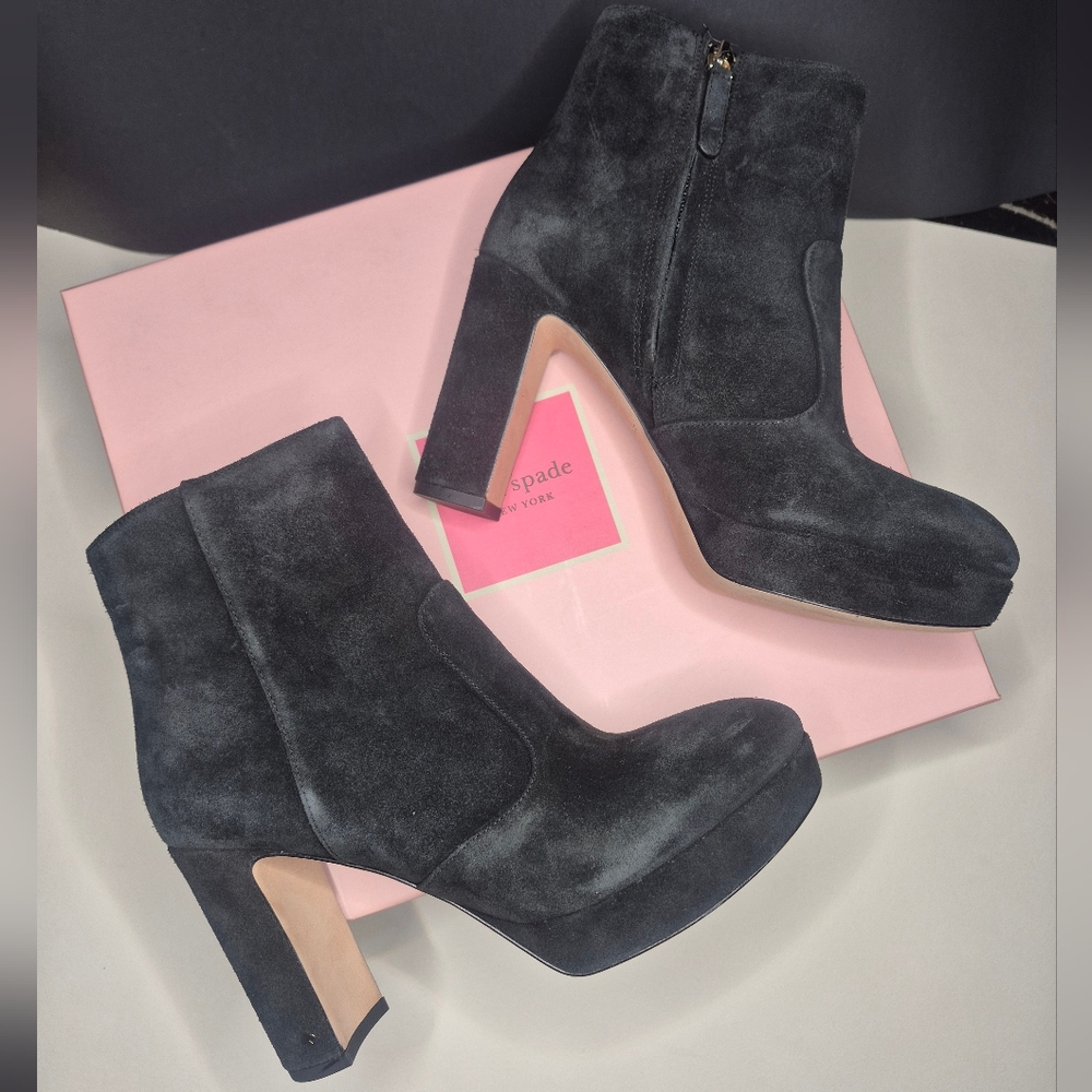 Kate Spade | Barrett Suede High Heel Booties BLACK SIZE 6.5